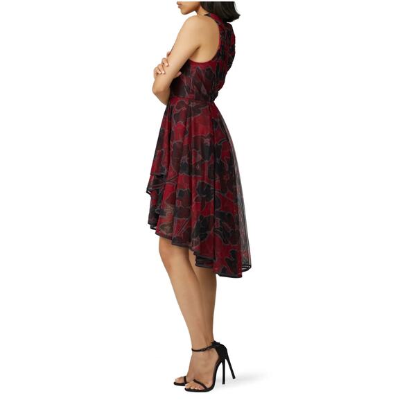 Halston Cherry Sleeveless Tulle Dress size 14 - Picture 2 of 13